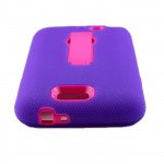 Wholesale Note 2 / N7100 Armor Hybrid Case with Stand (Purple - Hot Pink)